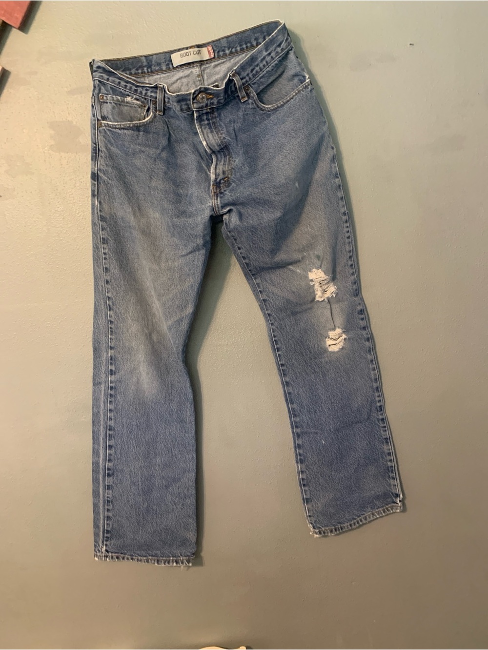 Vintage Levi's 517 Bootcut Jeans Faded Distressed W36 L34